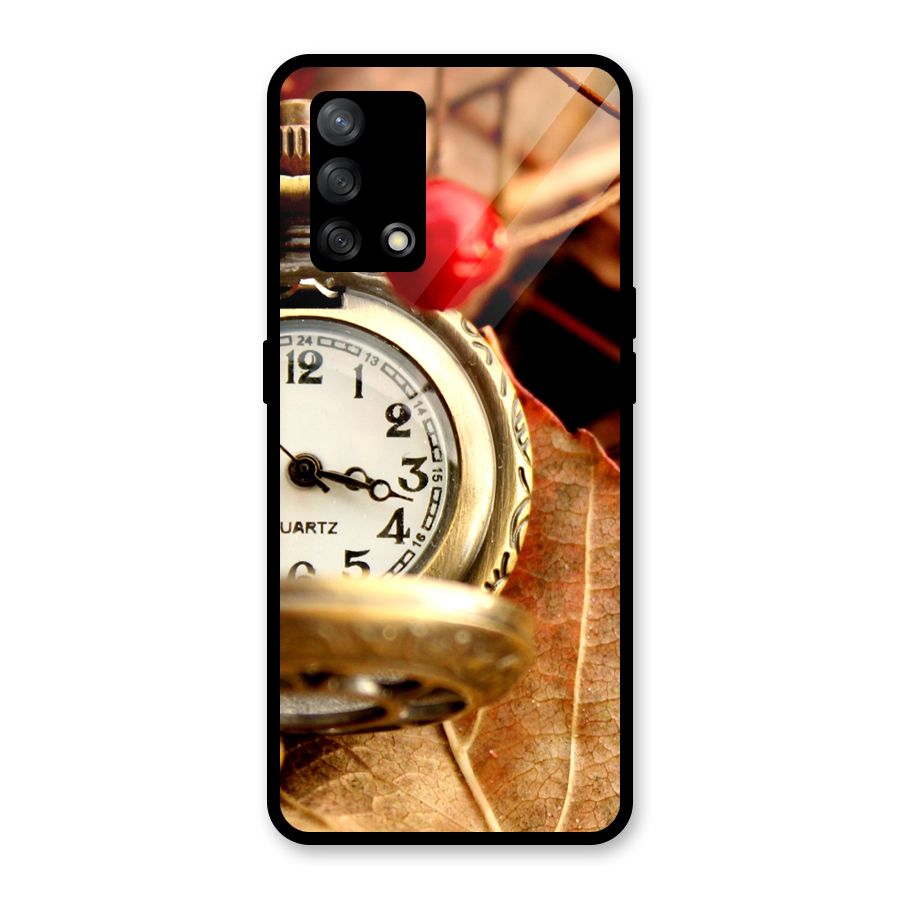 Clock And Cherry Glass Back Case for Oppo F19