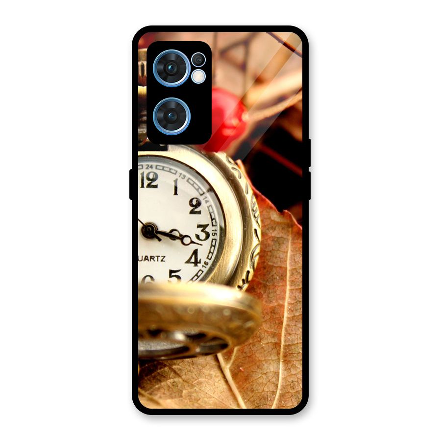 Clock And Cherry Glass Back Case for Oppo Reno7 5G