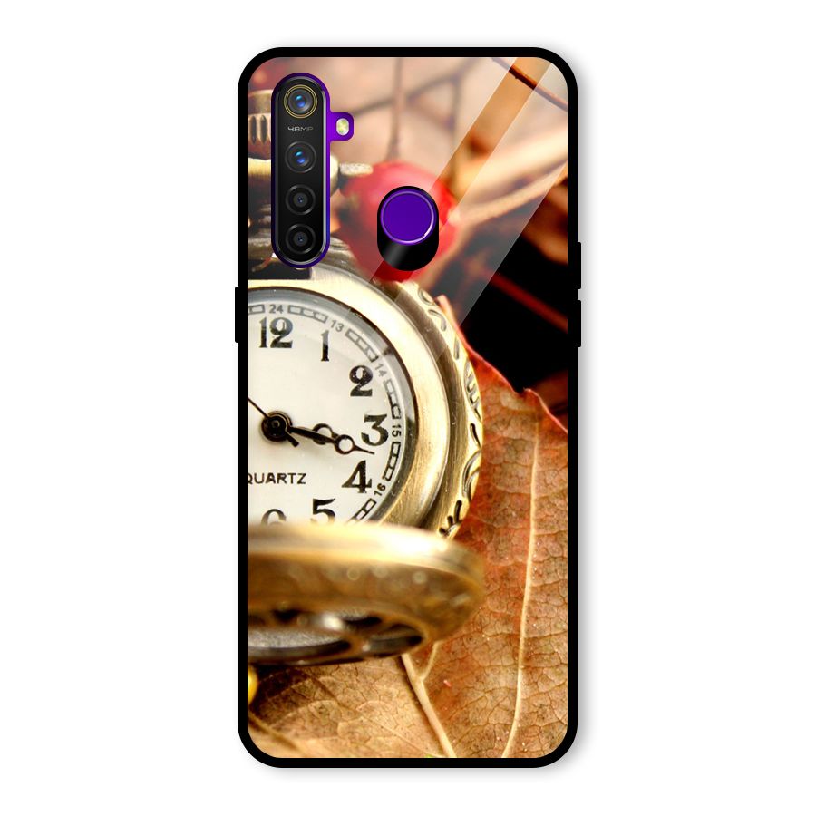 Clock And Cherry Glass Back Case for Realme 5 Pro