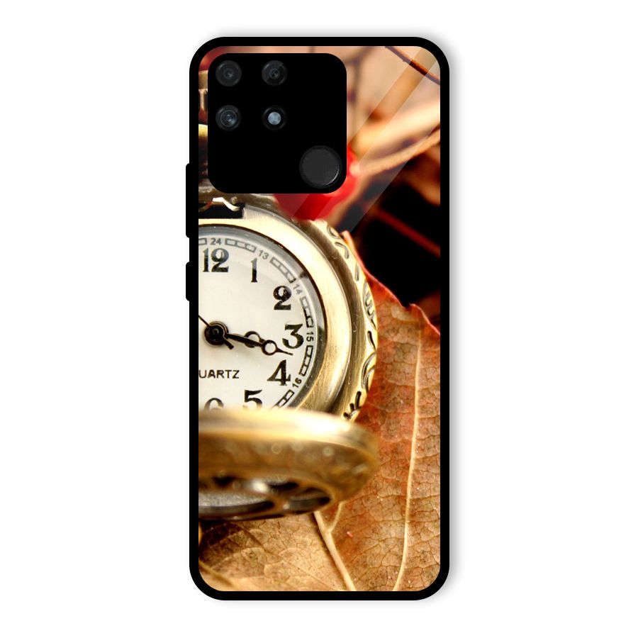 Clock And Cherry Glass Back Case for Realme Narzo 50A