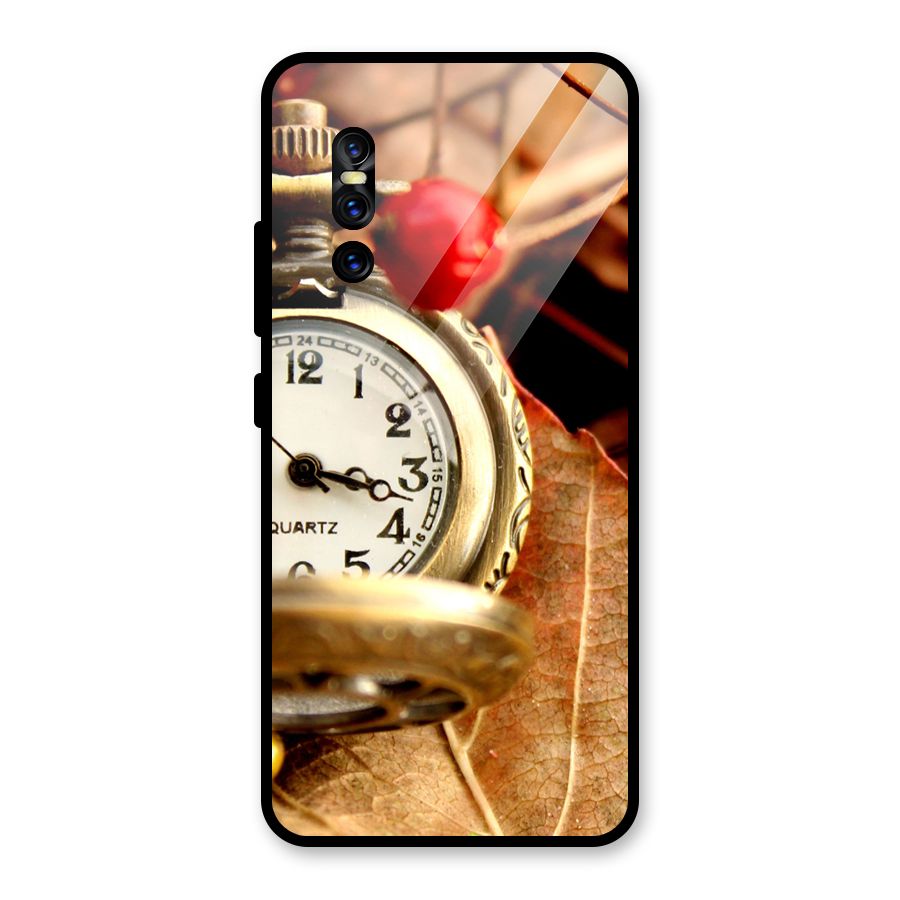 Clock And Cherry Glass Back Case for Vivo V15 Pro