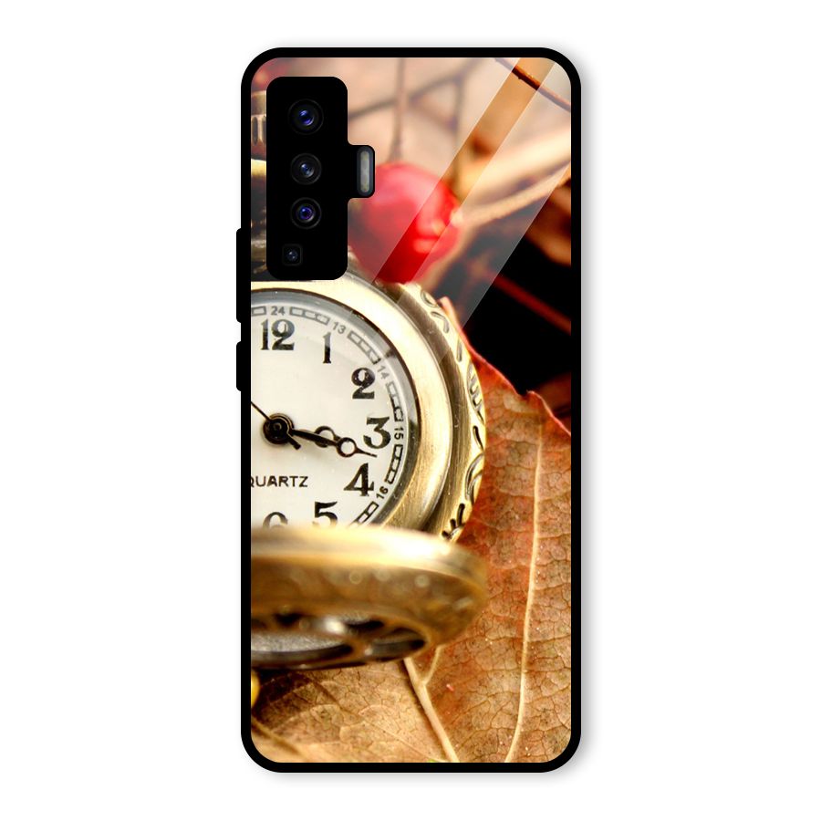 Clock And Cherry Glass Back Case for Vivo X50