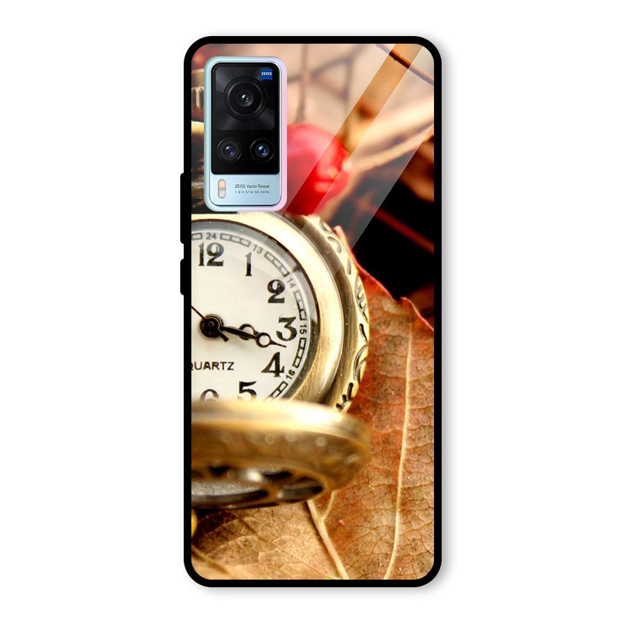 Clock And Cherry Glass Back Case for Vivo X60