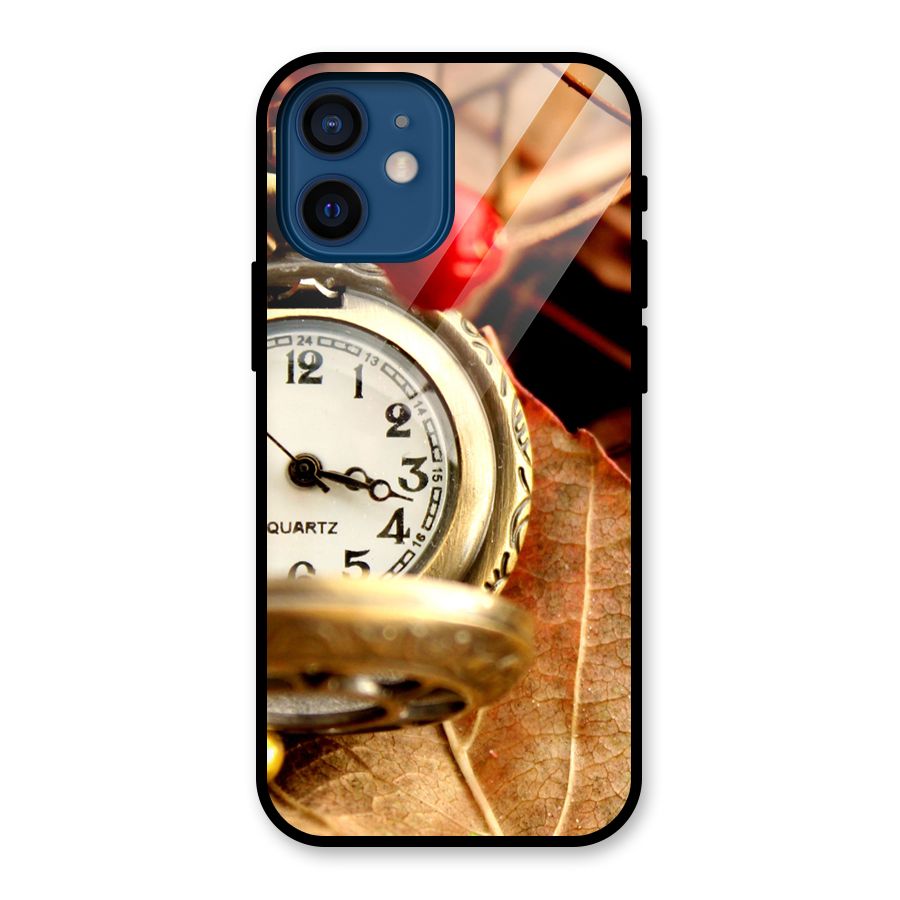 Clock And Cherry Glass Back Case for iPhone 12 Mini