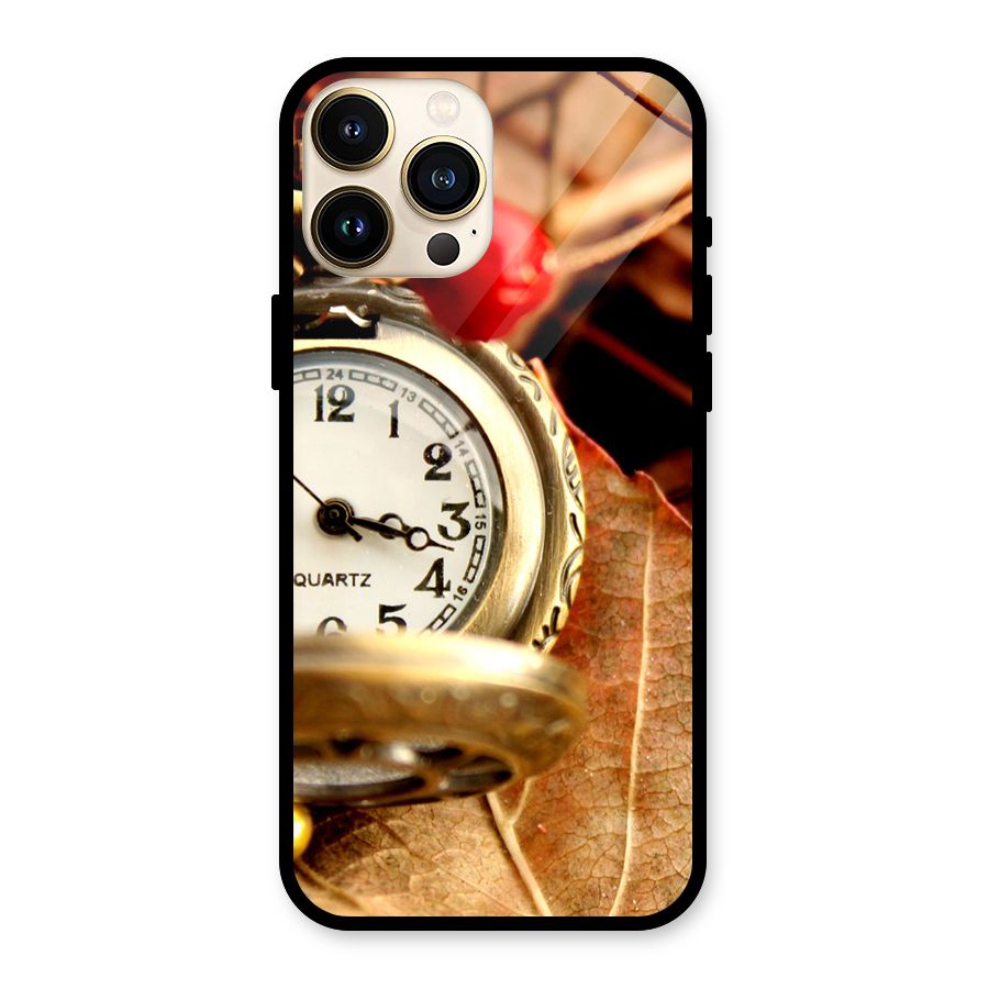 Clock And Cherry Glass Back Case for iPhone 13 Pro Max