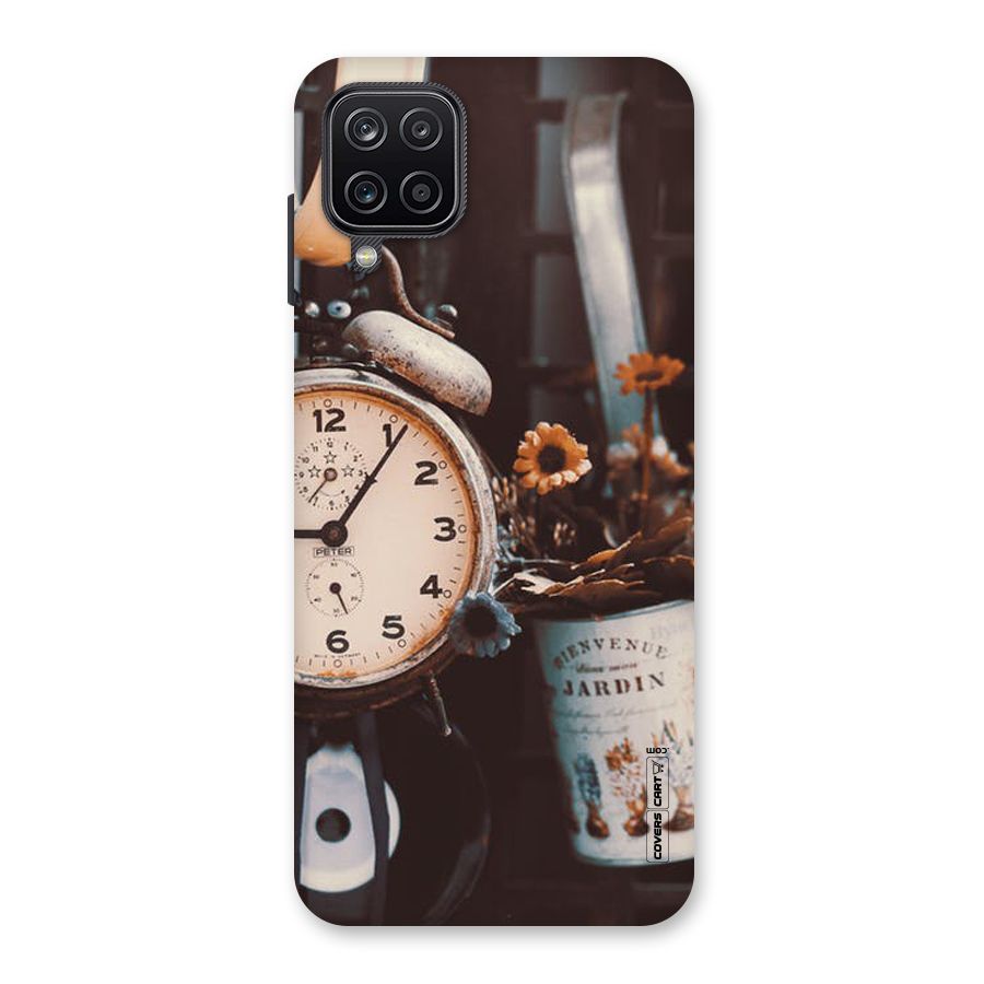 Clock And Flowers Back Case for Galaxy A12