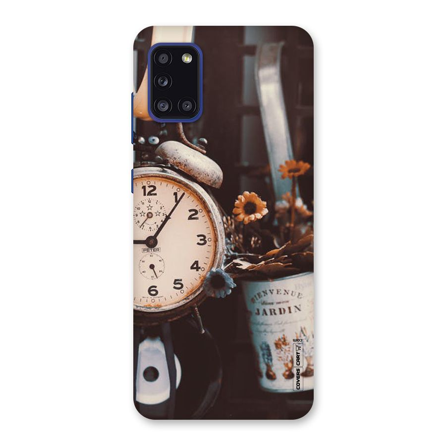 Clock And Flowers Back Case for Galaxy A31