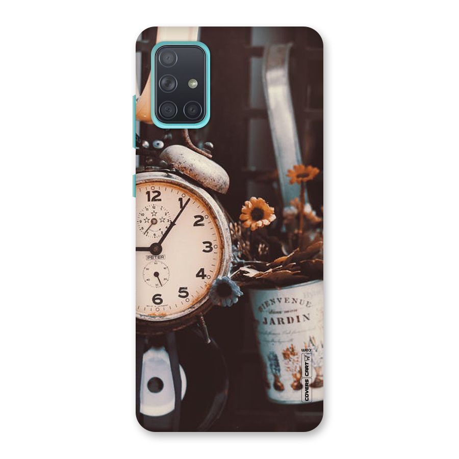 Clock And Flowers Back Case for Galaxy A71