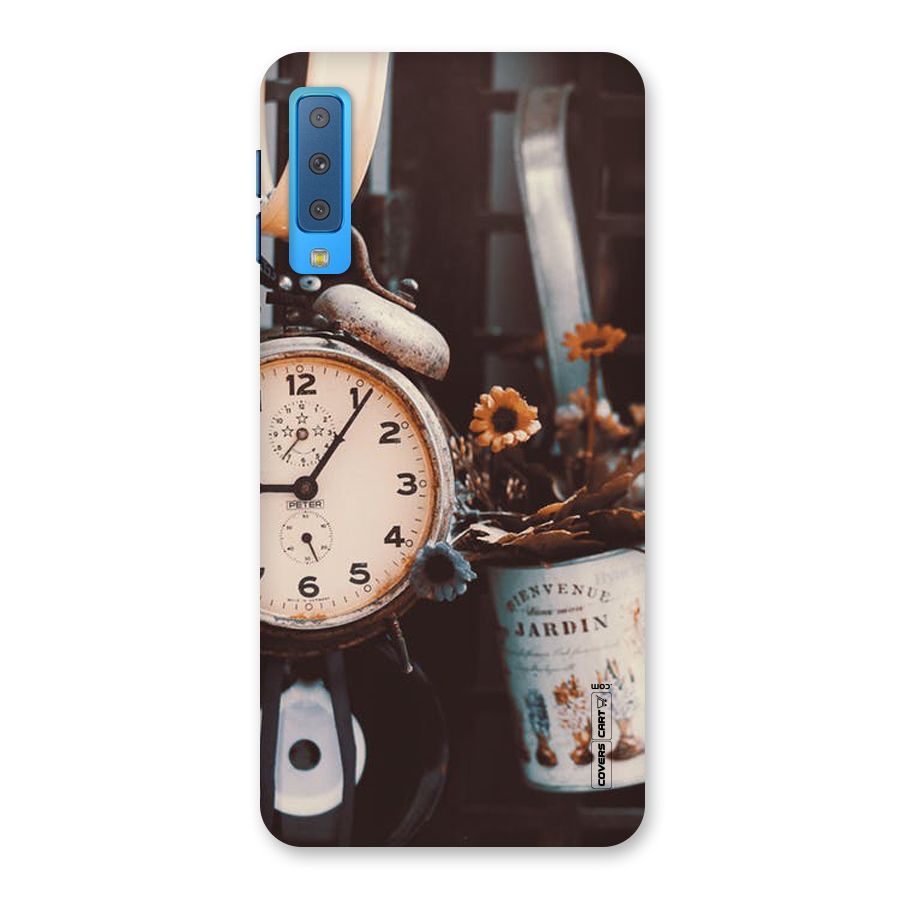 Clock And Flowers Back Case for Galaxy A7 (2018)