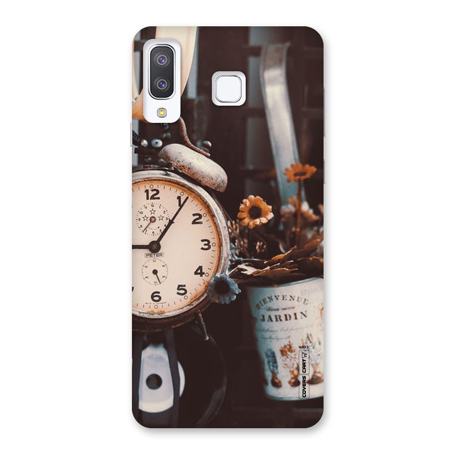 Clock And Flowers Back Case for Galaxy A8 Star