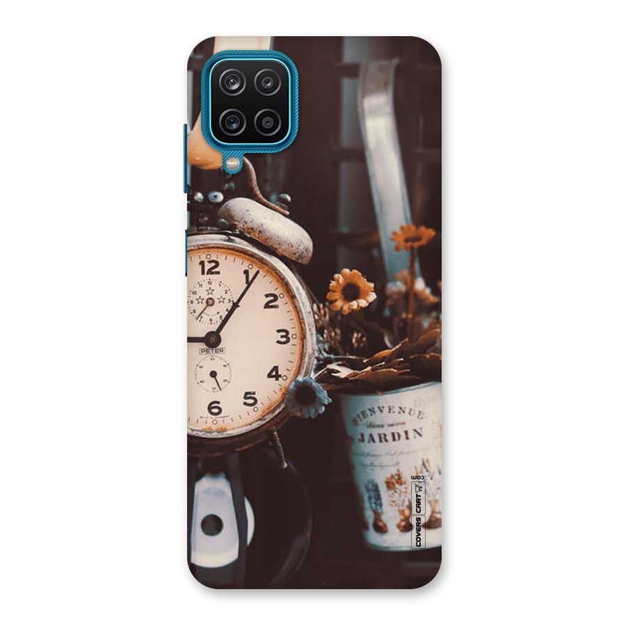 Clock And Flowers Back Case for Galaxy F12