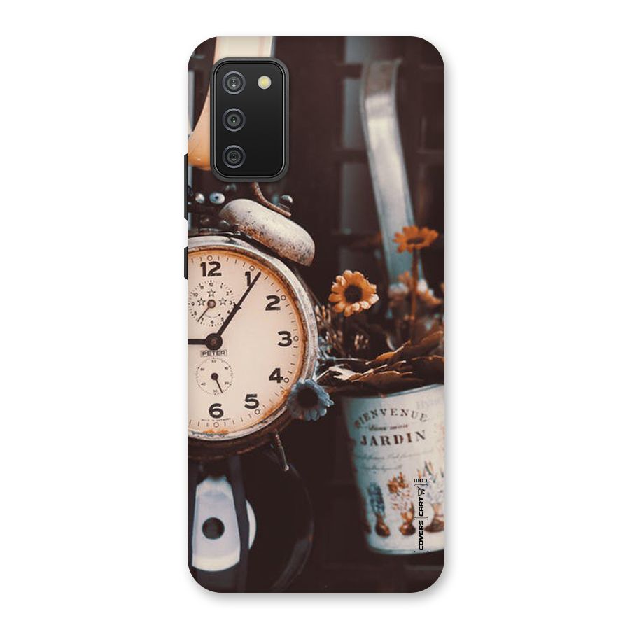 Clock And Flowers Back Case for Galaxy M02s