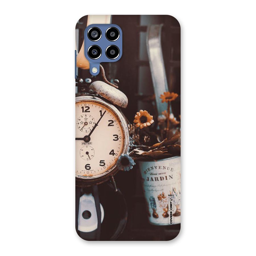 Clock And Flowers Back Case for Galaxy M53 5G