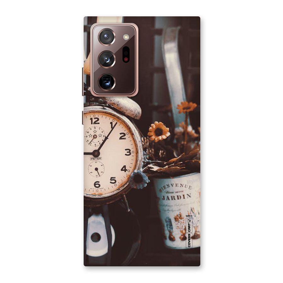 Clock And Flowers Back Case for Galaxy Note 20 Ultra