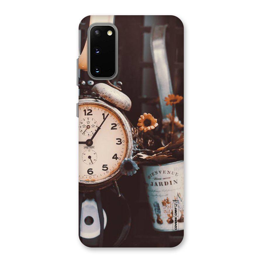 Clock And Flowers Back Case for Galaxy S20