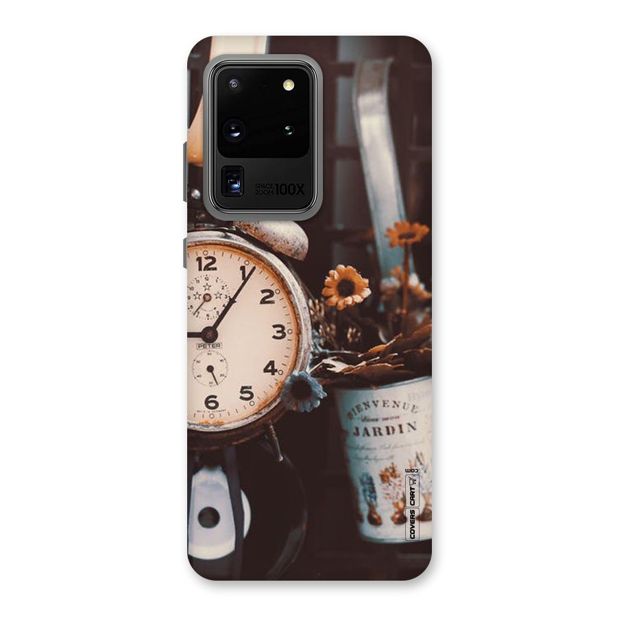 Clock And Flowers Back Case for Galaxy S20 Ultra