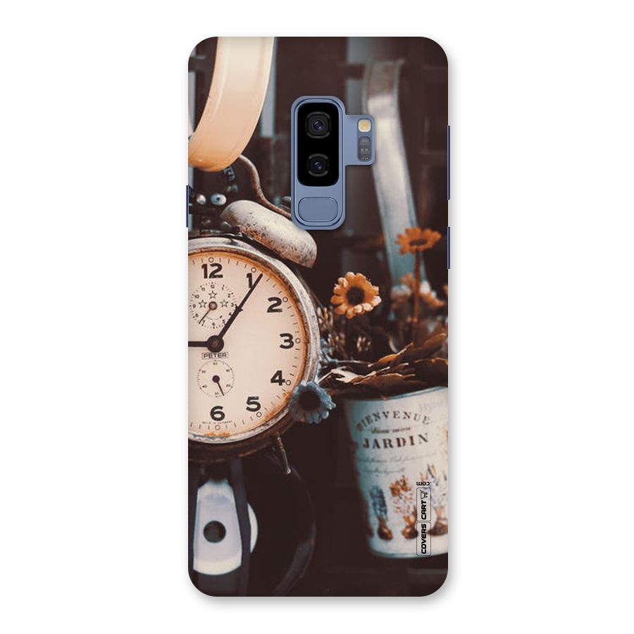 Clock And Flowers Back Case for Galaxy S9 Plus