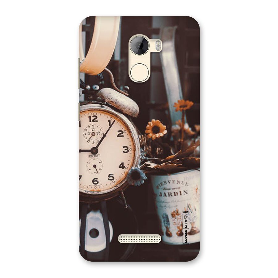 Clock And Flowers Back Case for Gionee A1 LIte