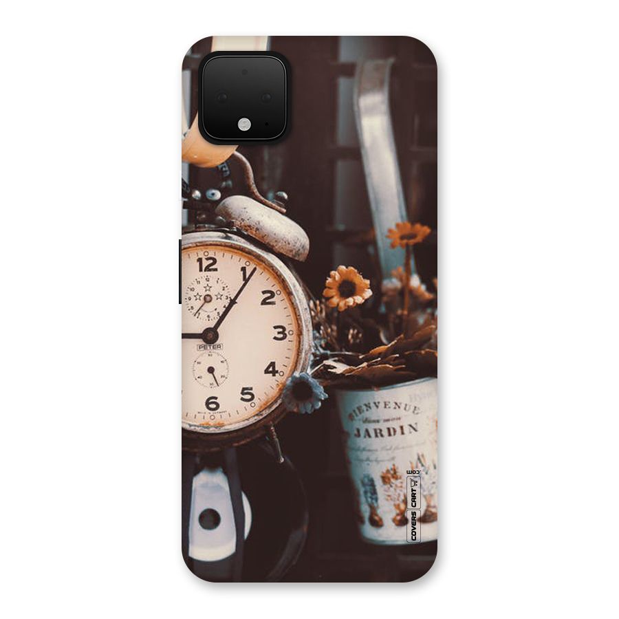 Clock And Flowers Back Case for Google Pixel 4 XL