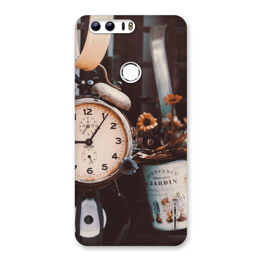 Clock And Flowers Back Case for Honor 8