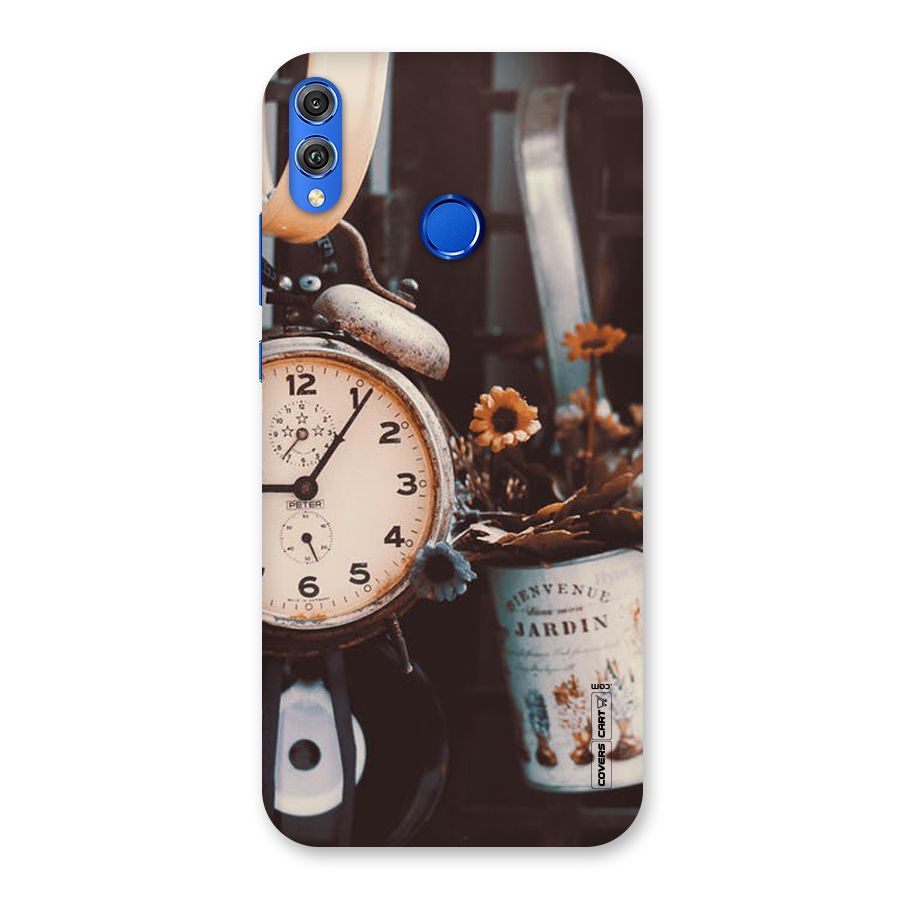 Clock And Flowers Back Case for Honor 8X