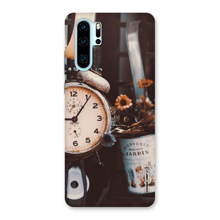 Clock And Flowers Back Case for Huawei P30 Pro