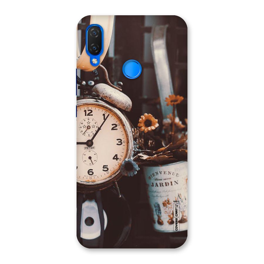 Clock And Flowers Back Case for Huawei P Smart+