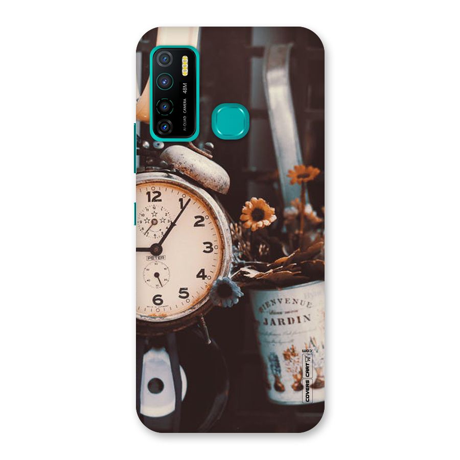 Clock And Flowers Back Case for Infinix Hot 9 Pro