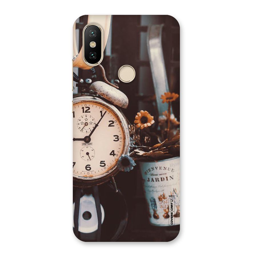 Clock And Flowers Back Case for Mi A2