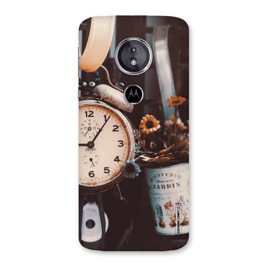 Clock And Flowers Back Case for Moto E5