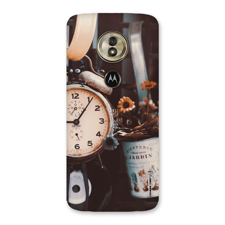 Clock And Flowers Back Case for Moto G6 Play