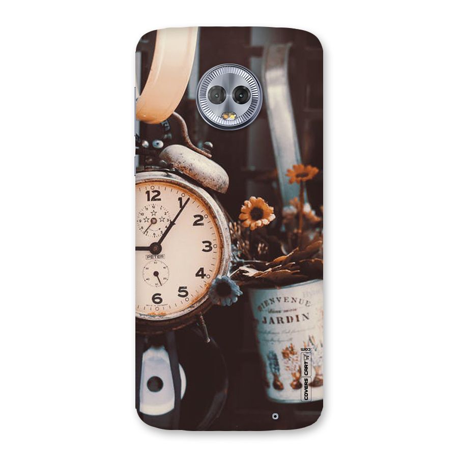Clock And Flowers Back Case for Moto G6 Plus