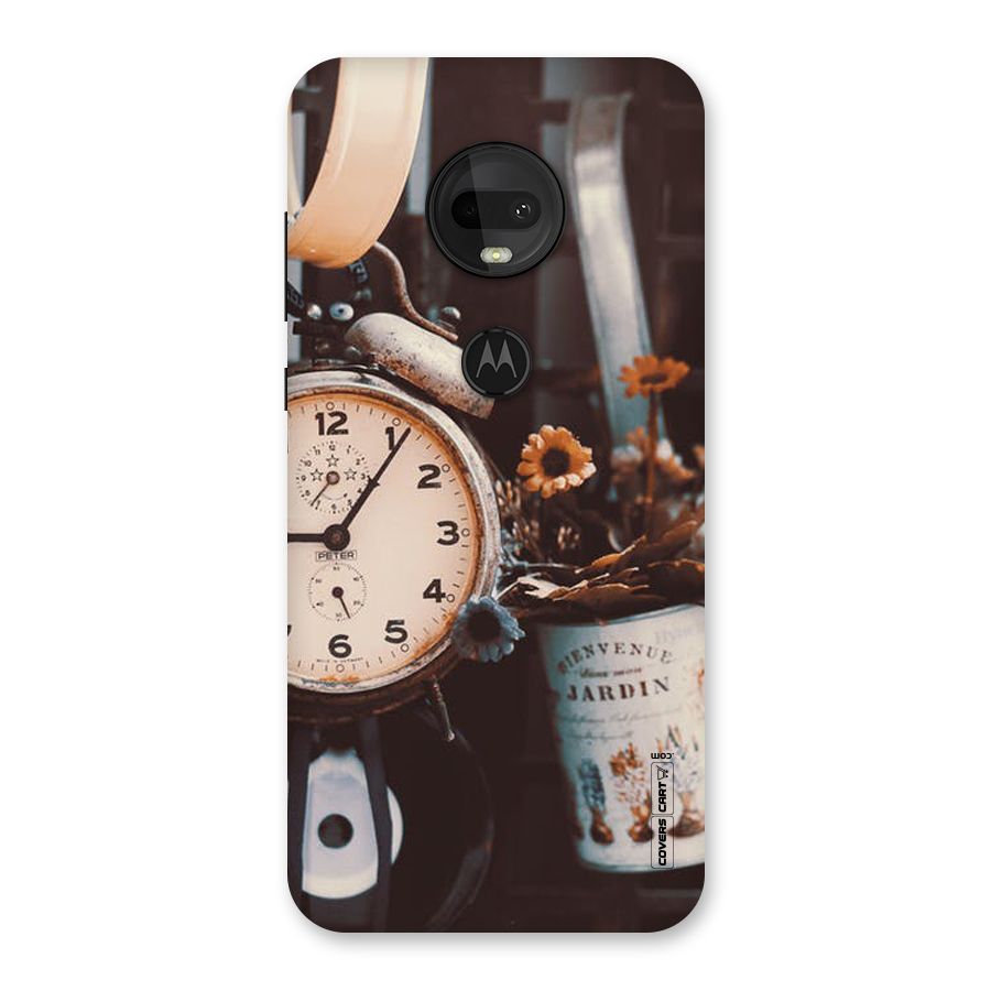 Clock And Flowers Back Case for Moto G7