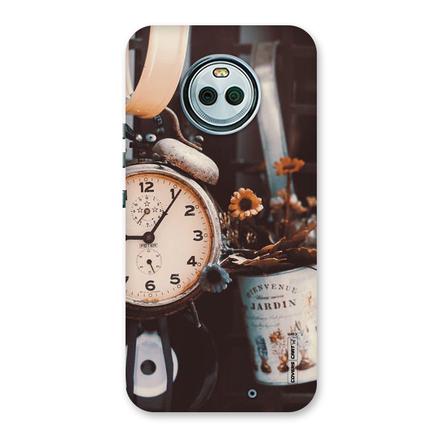 Clock And Flowers Back Case for Moto X4