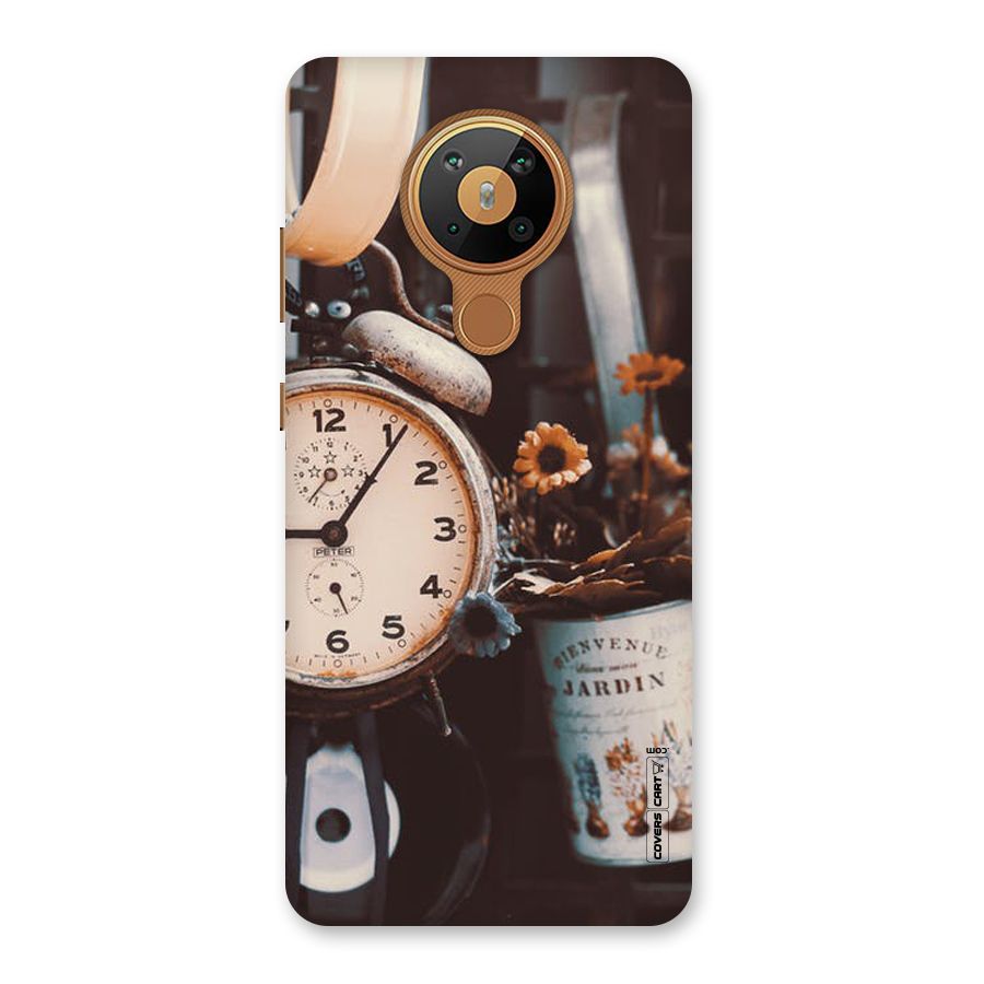 Clock And Flowers Back Case for Nokia 5.3