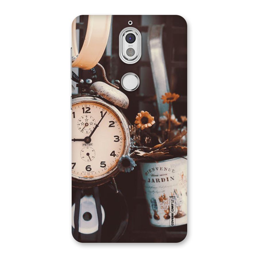 Clock And Flowers Back Case for Nokia 7