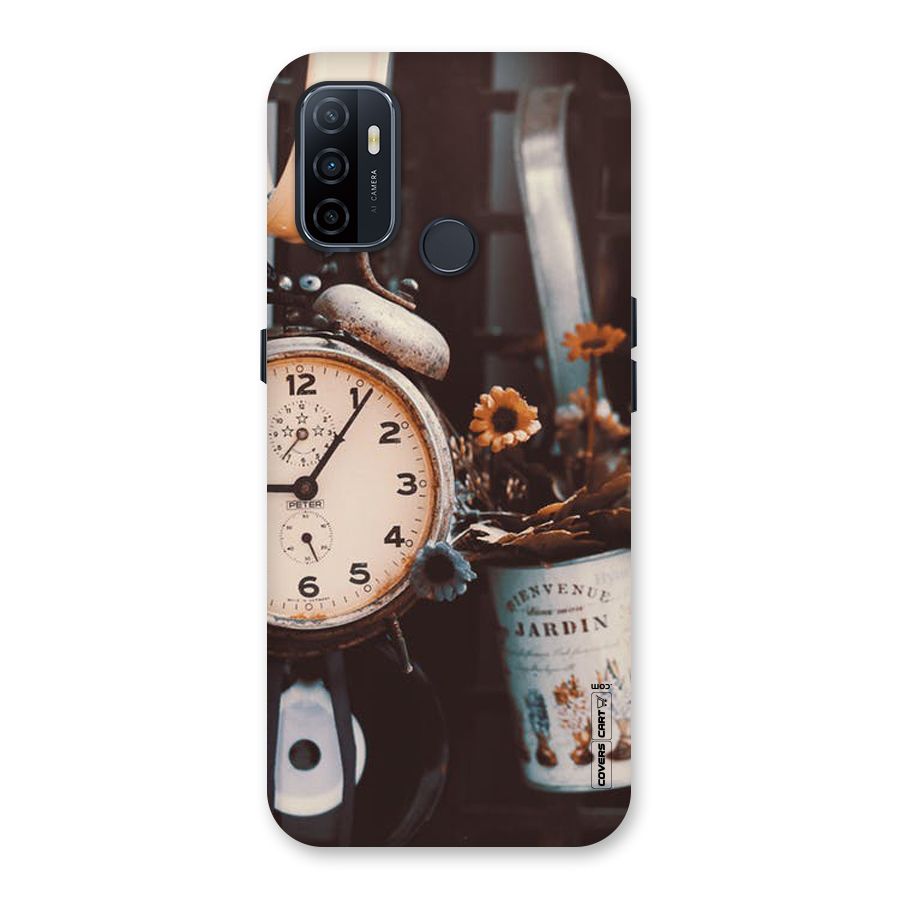 Clock And Flowers Back Case for Oppo A32