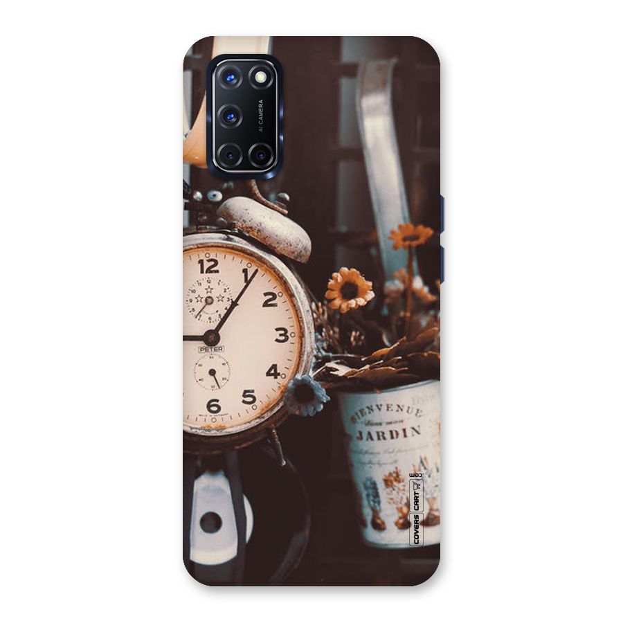Clock And Flowers Back Case for Oppo A52