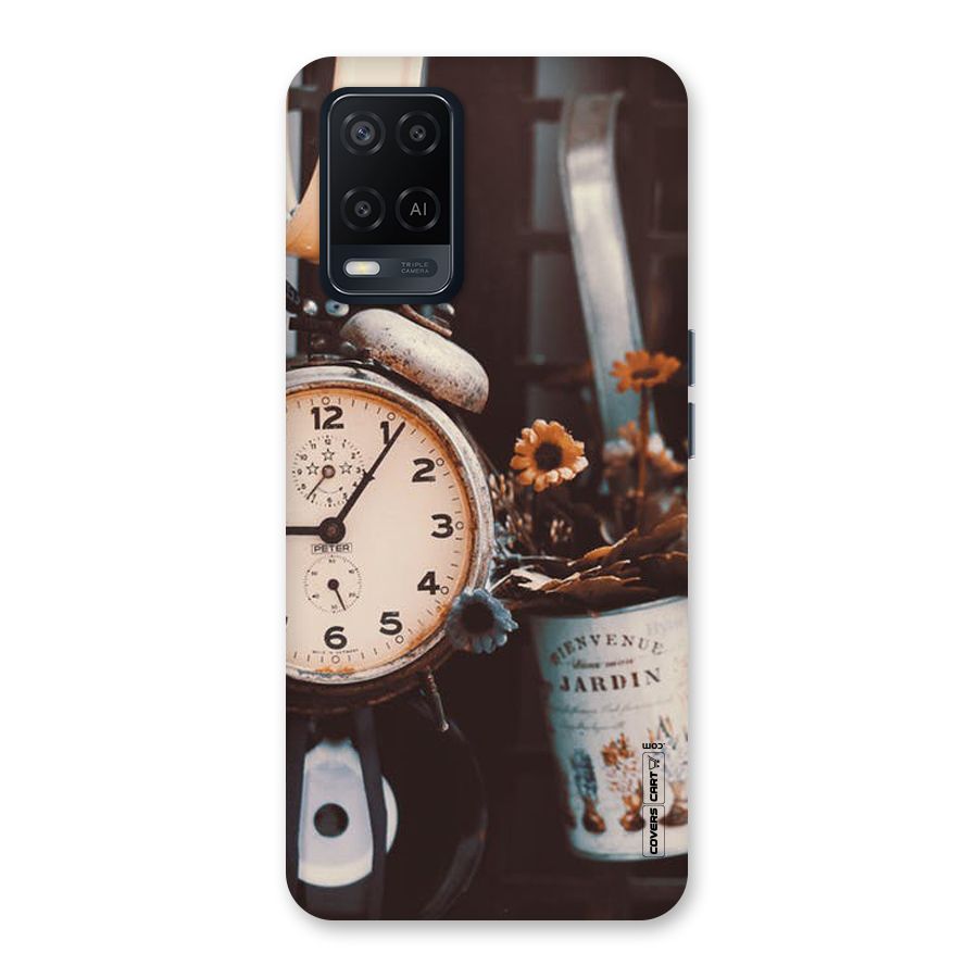 Clock And Flowers Back Case for Oppo A54