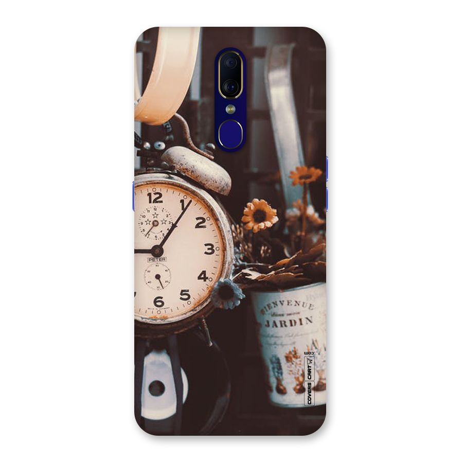 Clock And Flowers Back Case for Oppo A9