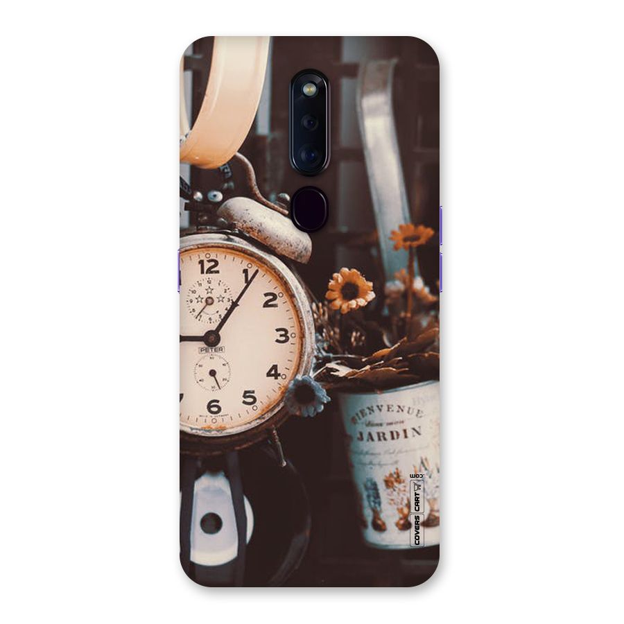 Clock And Flowers Back Case for Oppo F11 Pro
