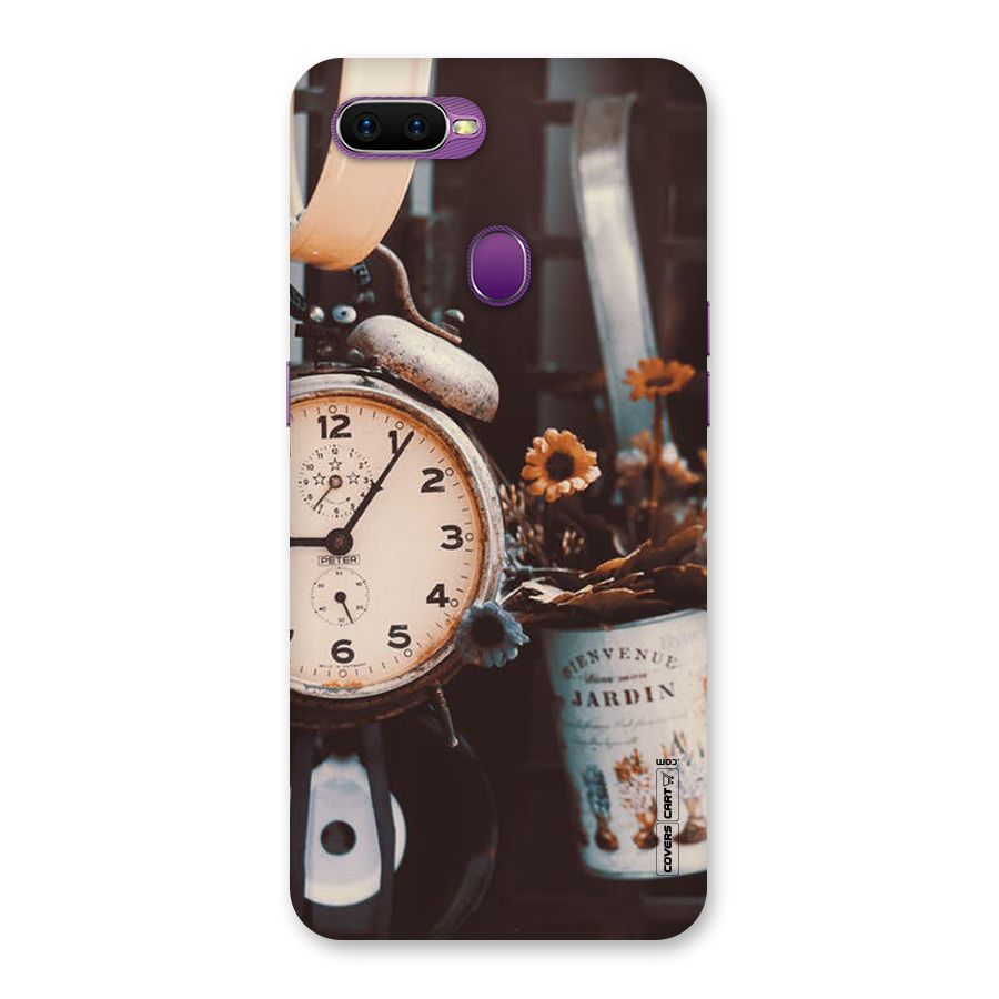 Clock And Flowers Back Case for Oppo F9