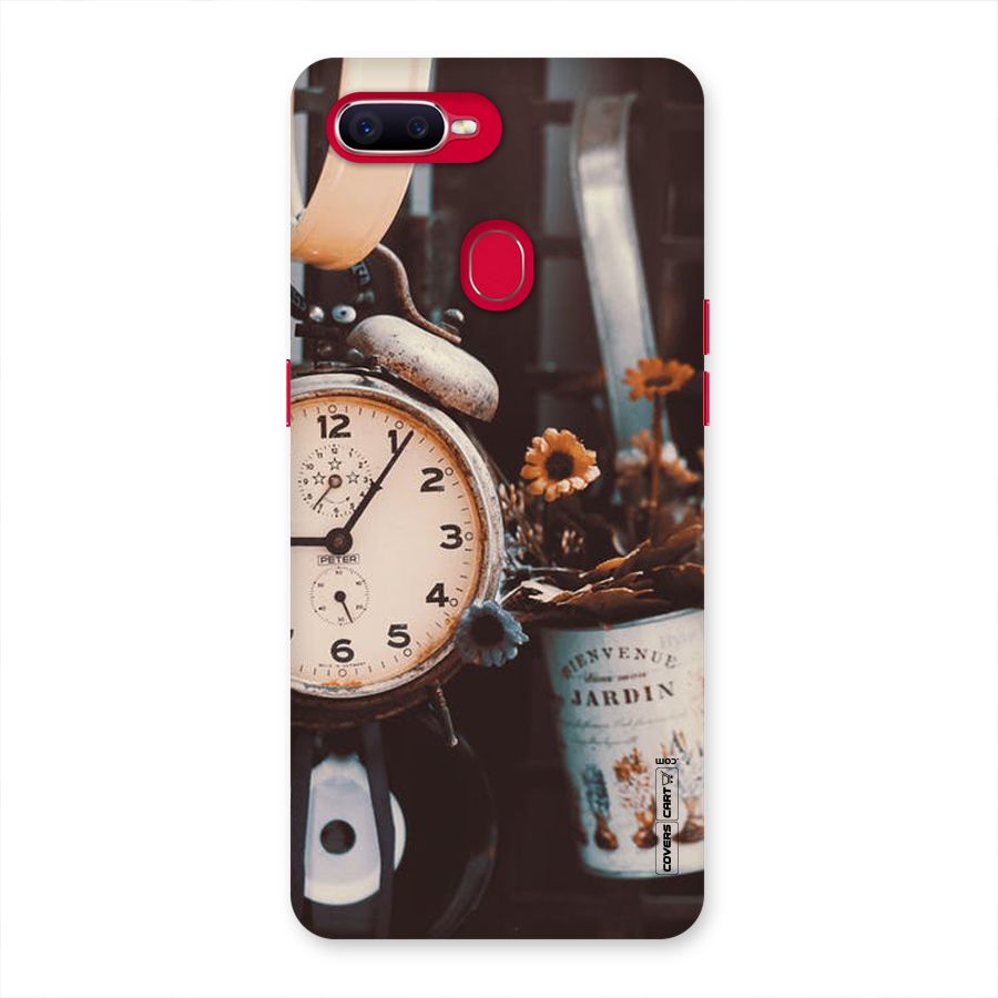 Clock And Flowers Back Case for Oppo F9 Pro