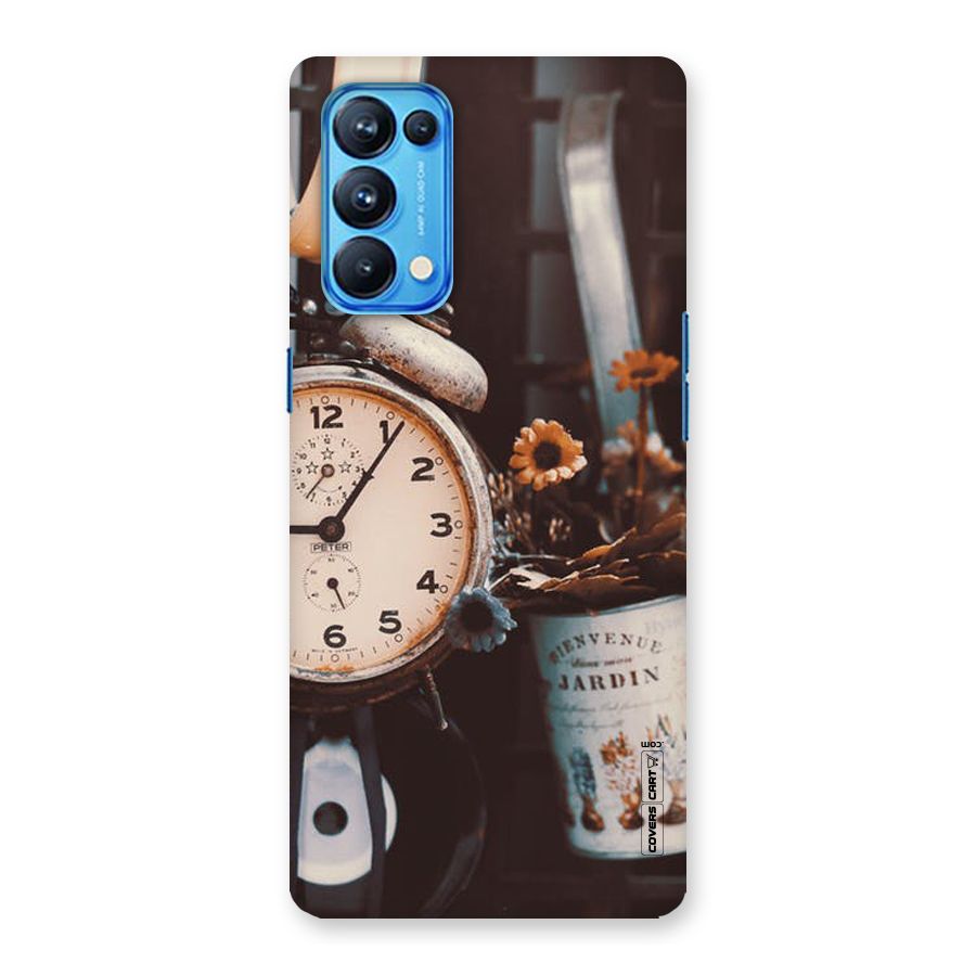 Clock And Flowers Back Case for Oppo Reno5 Pro 5G