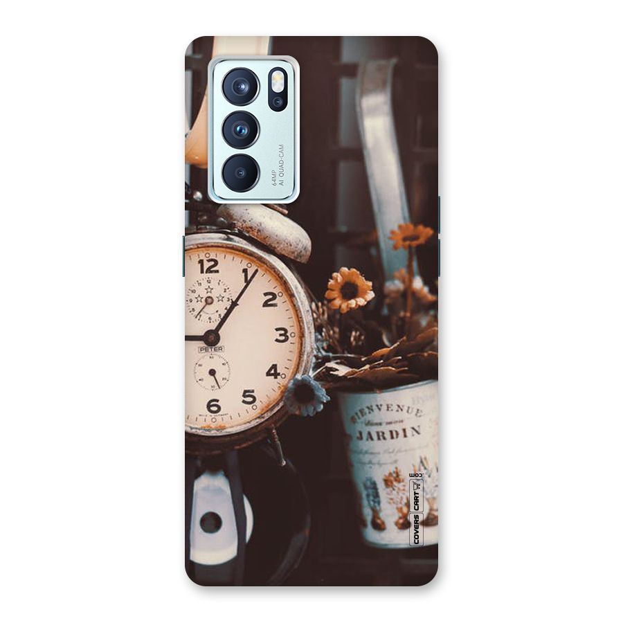 Clock And Flowers Back Case for Oppo Reno6 Pro 5G