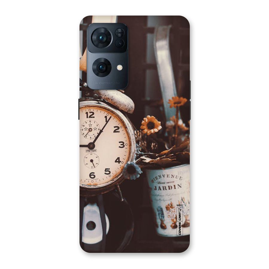 Clock And Flowers Back Case for Oppo Reno7 Pro 5G