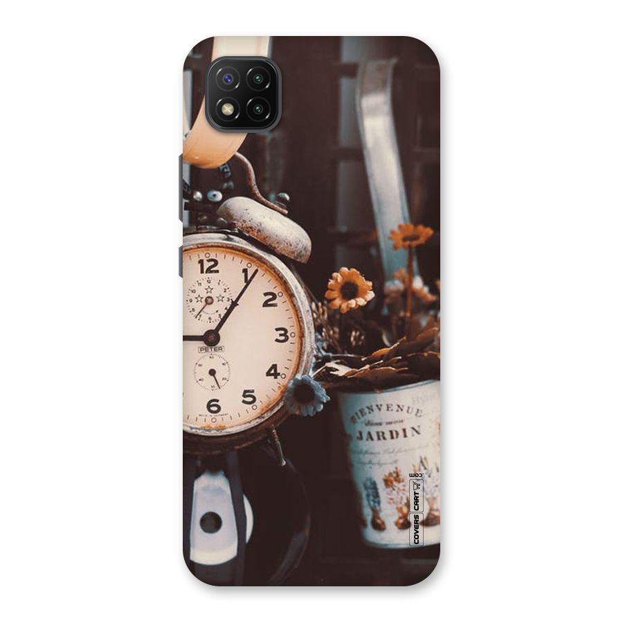 Clock And Flowers Back Case for Poco C3