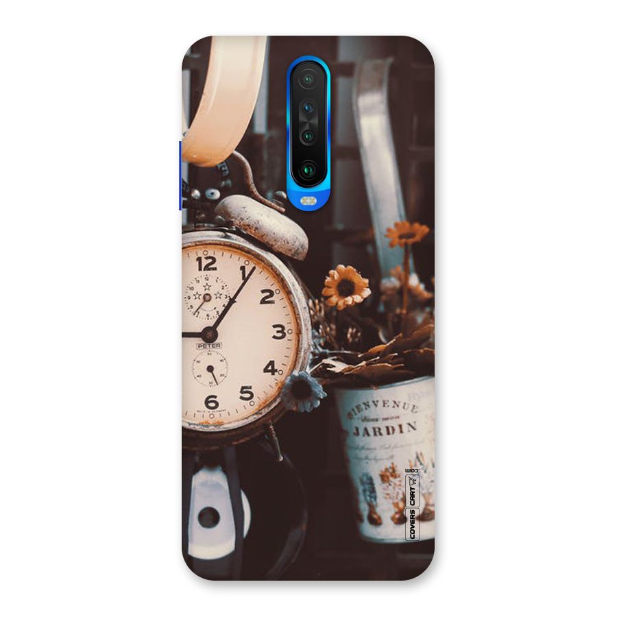 Clock And Flowers Back Case for Poco X2