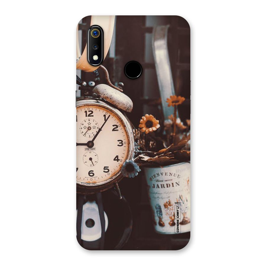 Clock And Flowers Back Case for Realme 3