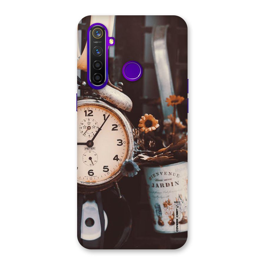 Clock And Flowers Back Case for Realme 5 Pro